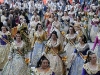 LA OFRENDA: March 17th and 18th, during two days thousands of Valencians dress up in their finest regional costumes made from natural sil, to leave bunches of flowers to Our Lady of the Forsaken.